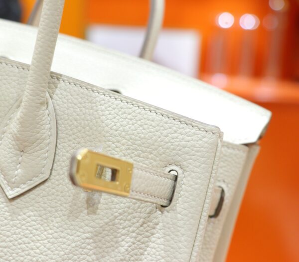 Joe Luxury Birkin Togo Leather Cream White Gold Hardware 25cm Full Handmade