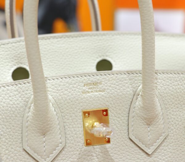 Joe Luxury Birkin Togo Leather Cream White Gold Hardware 25cm Full Handmade