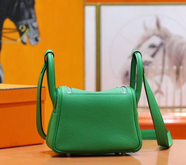 Joe Luxury Mini Lindy Togo Leather Fresh Green Silver Hardware 20cm Full Handmade