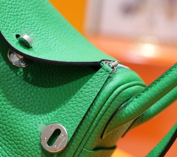 Joe Luxury Mini Lindy Togo Leather Fresh Green Silver Hardware 20cm Full Handmade