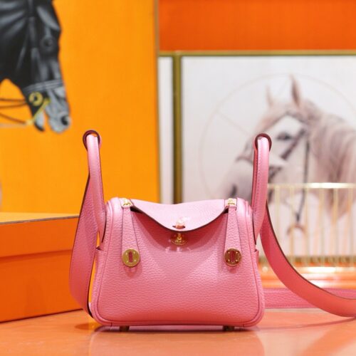 wsxc1764761735238_0 Joe Luxury Mini Lindy Togo Leather Sakura Pink Gold Hardware 20cm Full Handmade
