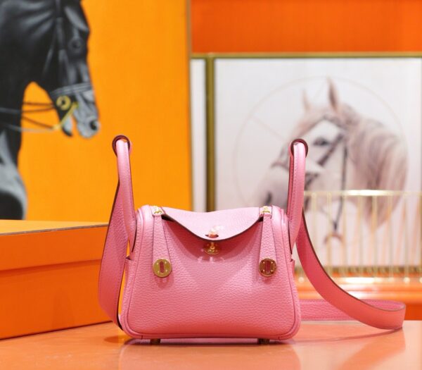 Joe Luxury Mini Lindy Togo Leather Sakura Pink Gold Hardware 20cm Full Handmade