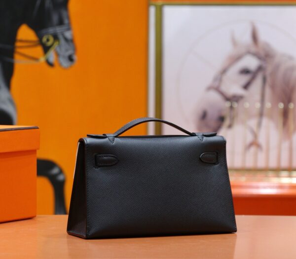 wsxc1764761835364_2 Joe Luxury Mini Kelly Pochette Epsom Leather CK89 Black Silver Hardware 22cm Full Handmade