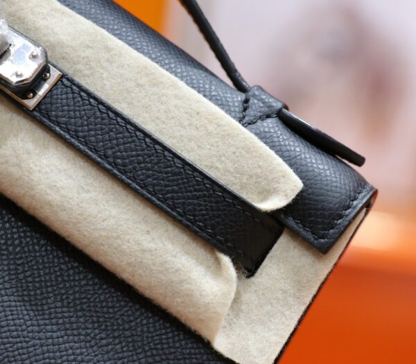 wsxc1764761835364_4 Joe Luxury Mini Kelly Pochette Epsom Leather CK89 Black Silver Hardware 22cm Full Handmade
