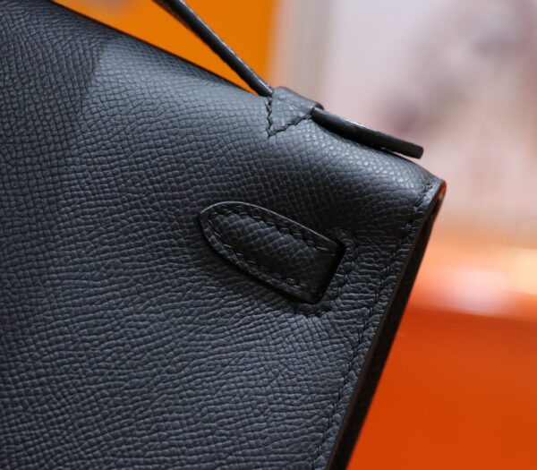wsxc1764761835364_5 Joe Luxury Mini Kelly Pochette Epsom Leather CK89 Black Silver Hardware 22cm Full Handmade