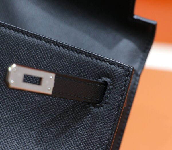 wsxc1764761835365_7 Joe Luxury Mini Kelly Pochette Epsom Leather CK89 Black Silver Hardware 22cm Full Handmade