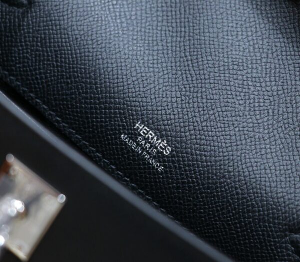 wsxc1764761835365_8 Joe Luxury Mini Kelly Pochette Epsom Leather CK89 Black Silver Hardware 22cm Full Handmade