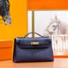 Joe Luxury Mini Kelly Pochette Epsom Leather Gem Blue Gold Hardware 22cm Full Handmade