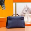 Joe Luxury Mini Kelly Pochette Epsom Leather Gem Blue Gold Hardware 22cm Full Handmade