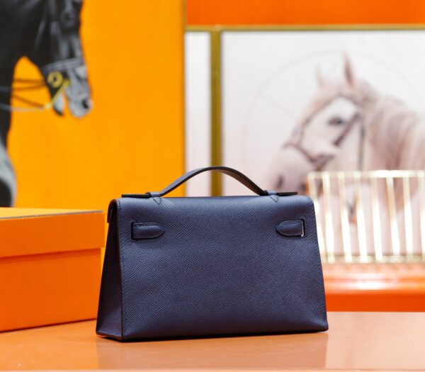 Joe Luxury Mini Kelly Pochette Epsom Leather Gem Blue Gold Hardware 22cm Full Handmade