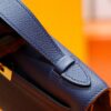 Joe Luxury Mini Kelly Pochette Epsom Leather Gem Blue Gold Hardware 22cm Full Handmade