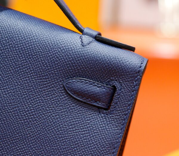 Joe Luxury Mini Kelly Pochette Epsom Leather Gem Blue Gold Hardware 22cm Full Handmade