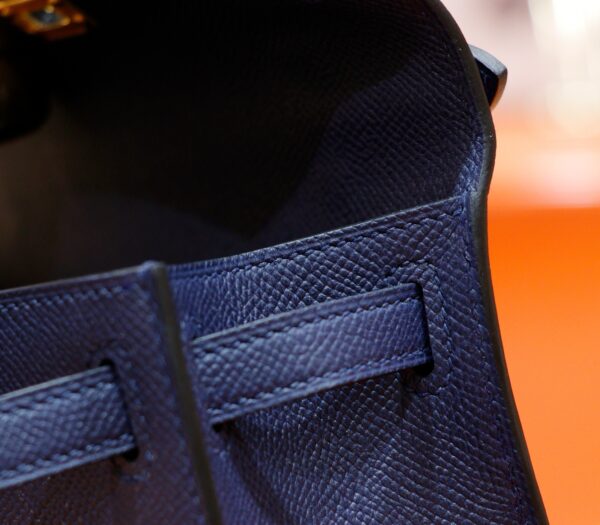 Joe Luxury Mini Kelly Pochette Epsom Leather Gem Blue Gold Hardware 22cm Full Handmade