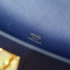 Joe Luxury Mini Kelly Pochette Epsom Leather Gem Blue Gold Hardware 22cm Full Handmade