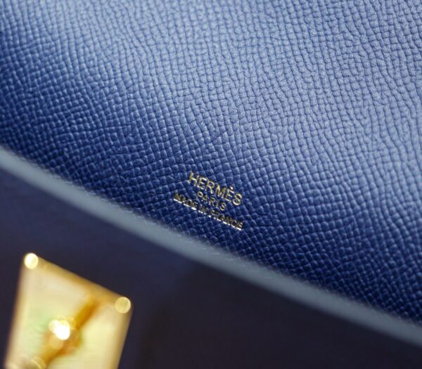 Joe Luxury Mini Kelly Pochette Epsom Leather Gem Blue Gold Hardware 22cm Full Handmade