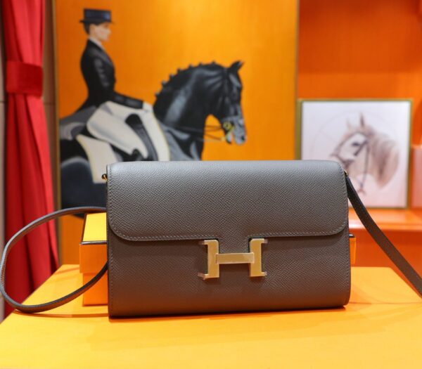 Joe Luxury Constance To Go Epsom Leather Deep Grey Gold Hardware 20cm Full Handmade