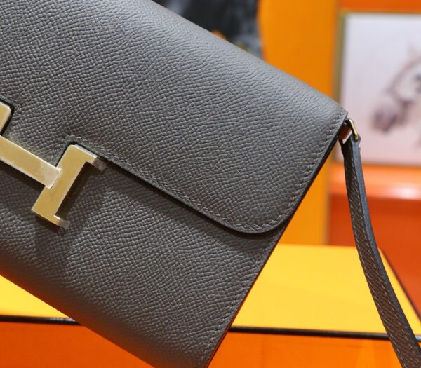 Joe Luxury Constance To Go Epsom Leather Deep Grey Gold Hardware 20cm Full Handmade