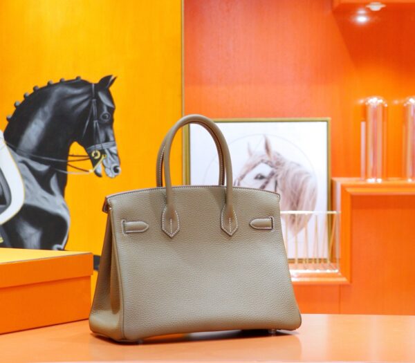 Joe Luxury Birkin Togo Leather Etoupe Grey Gold Hardware 30cm Full Handmade