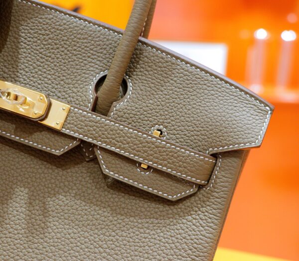 Joe Luxury Birkin Togo Leather Etoupe Grey Gold Hardware 30cm Full Handmade