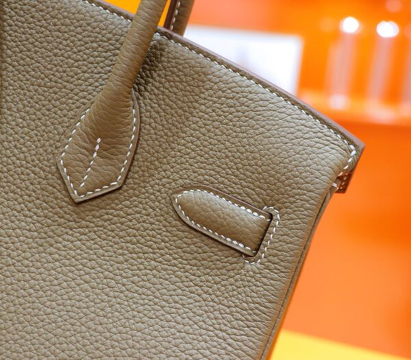 Joe Luxury Birkin Togo Leather Etoupe Grey Gold Hardware 30cm Full Handmade