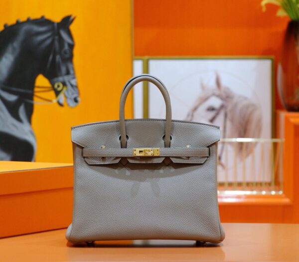 Joe Luxury Birkin Togo Leather Mocha Grey Gold Hardware 25cm Full Handmade