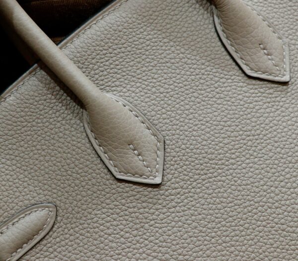 Joe Luxury Birkin Togo Leather Mocha Grey Gold Hardware 25cm Full Handmade