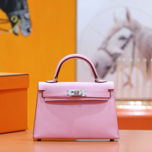wsxc1765191092969_0 Joe Luxury Mini Kelly Epsom Leather Purple Pink Silver Hardware 19cm Full Handmade