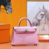 Joe Luxury Mini Kelly Epsom Leather Purple Pink Silver Hardware 19cm Full Handmade