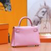 Joe Luxury Mini Kelly Epsom Leather Purple Pink Silver Hardware 19cm Full Handmade