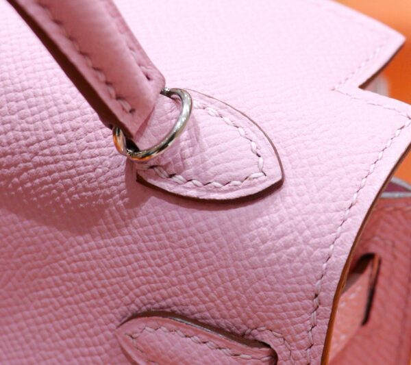 Joe Luxury Mini Kelly Epsom Leather Purple Pink Silver Hardware 19cm Full Handmade