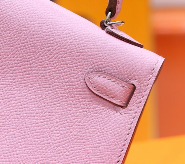 Joe Luxury Mini Kelly Epsom Leather Purple Pink Silver Hardware 19cm Full Handmade