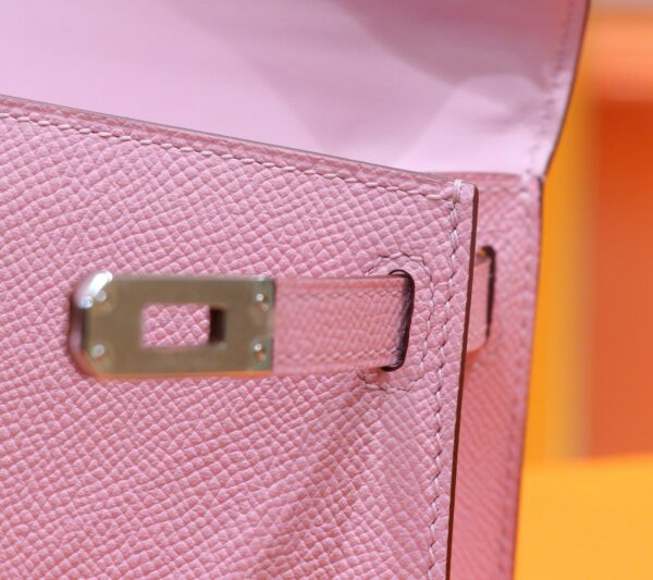 Joe Luxury Mini Kelly Epsom Leather Purple Pink Silver Hardware 19cm Full Handmade
