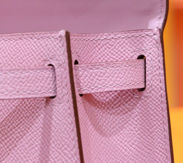 Joe Luxury Mini Kelly Epsom Leather Purple Pink Silver Hardware 19cm Full Handmade