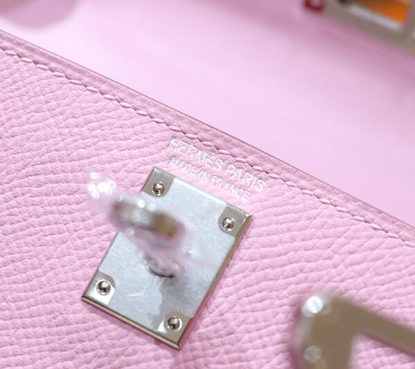 Joe Luxury Mini Kelly Epsom Leather Purple Pink Silver Hardware 19cm Full Handmade