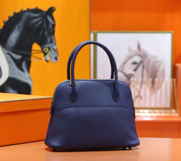 Joe Luxury Bolide Epsom Leather Gem Blue Gold Hardware 27cm Full Handmade