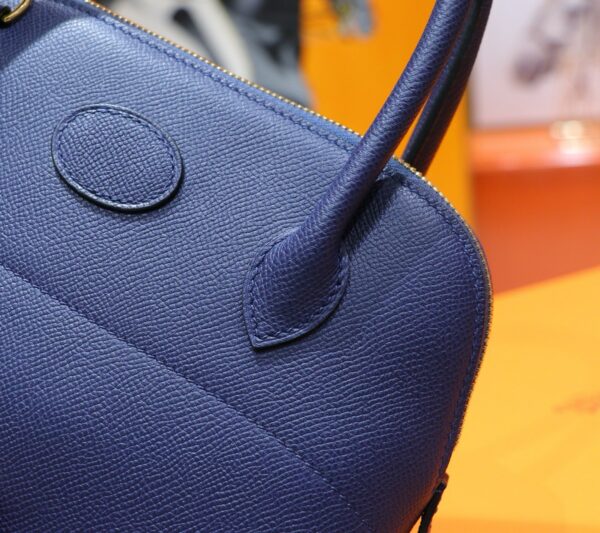 Joe Luxury Bolide Epsom Leather Gem Blue Gold Hardware 27cm Full Handmade