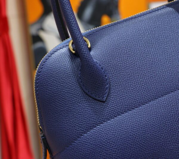 Joe Luxury Bolide Epsom Leather Gem Blue Gold Hardware 27cm Full Handmade
