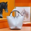 Joe Luxury Picotin Togo Leather Fresh Light Blue Silver Hardware 18cm Full Handmade