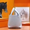 Joe Luxury Picotin Togo Leather Fresh Light Blue Silver Hardware 18cm Full Handmade
