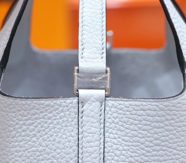 Joe Luxury Picotin Togo Leather Fresh Light Blue Silver Hardware 18cm Full Handmade