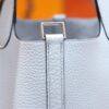 Joe Luxury Picotin Togo Leather Fresh Light Blue Silver Hardware 18cm Full Handmade
