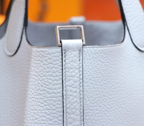 Joe Luxury Picotin Togo Leather Fresh Light Blue Silver Hardware 18cm Full Handmade