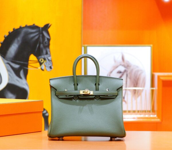 Joe Luxury Birkin Togo Leather Olive Green Gold Hardware 25cm Full Handmade