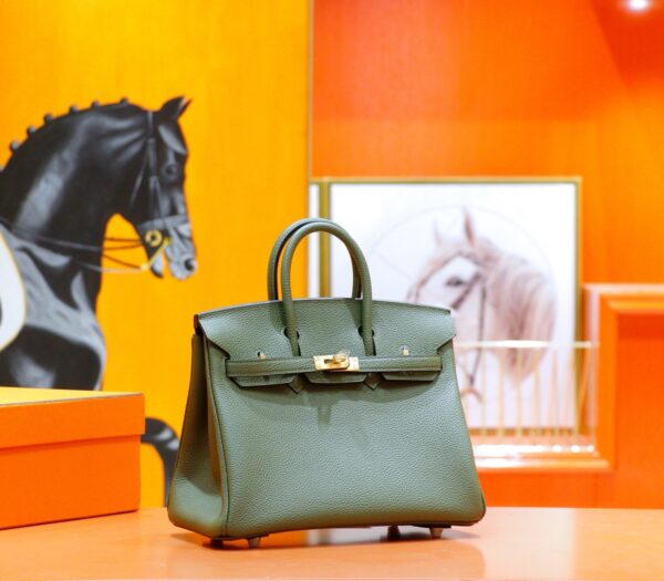 Joe Luxury Birkin Togo Leather Olive Green Gold Hardware 25cm Full Handmade