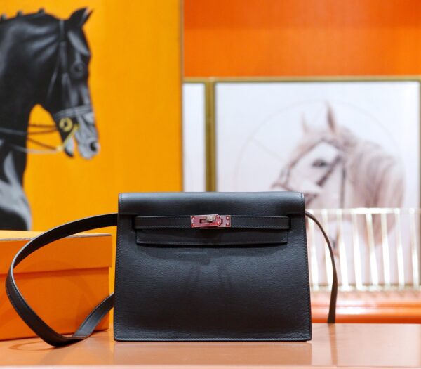 Joe Luxury Kelly Danse Evercolor Leather CK89 Black Silver Hardware 22cm Full Handmade