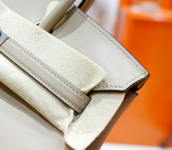Joe Luxury Birkin Swift Leather Turtledove Grey Silver Hardware 25cm Full Handmade