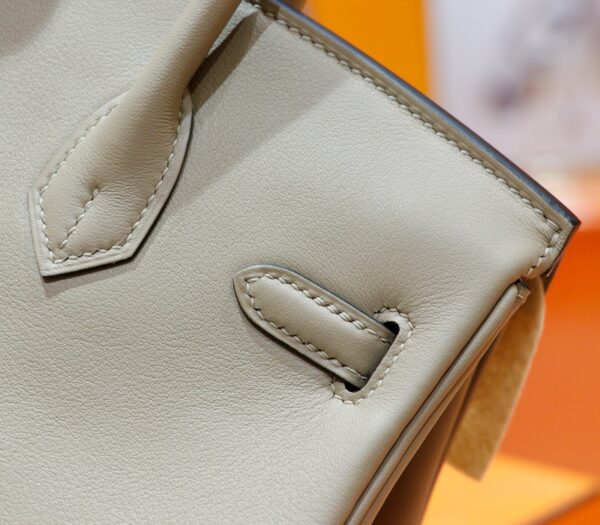 Joe Luxury Birkin Swift Leather Turtledove Grey Silver Hardware 25cm Full Handmade