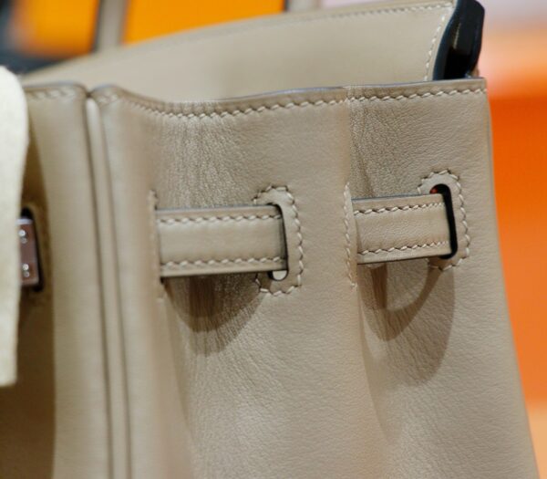 Joe Luxury Birkin Swift Leather Turtledove Grey Silver Hardware 25cm Full Handmade