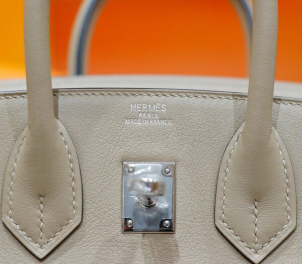 Joe Luxury Birkin Swift Leather Turtledove Grey Silver Hardware 25cm Full Handmade