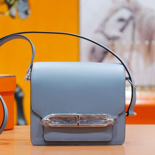 wsxc1765451582972_0 Joe Luxury Roulis Evercolor Leather Linen Blue Silver Hardware 19cm Full Handmade
